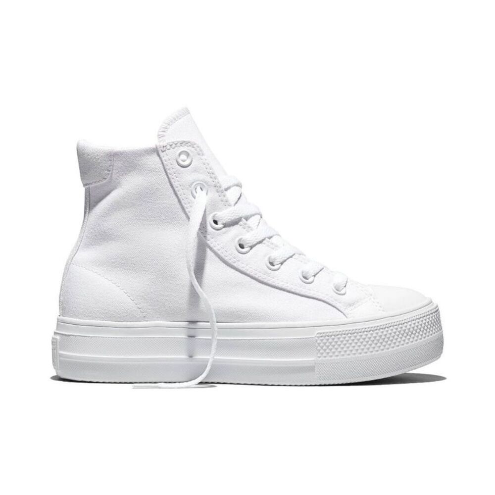 Converse Women's Platform High Top Sneakers - White 10 - Picture 1 of 5